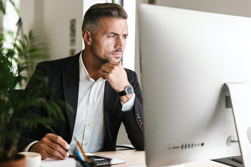 Man Suit Watch Office