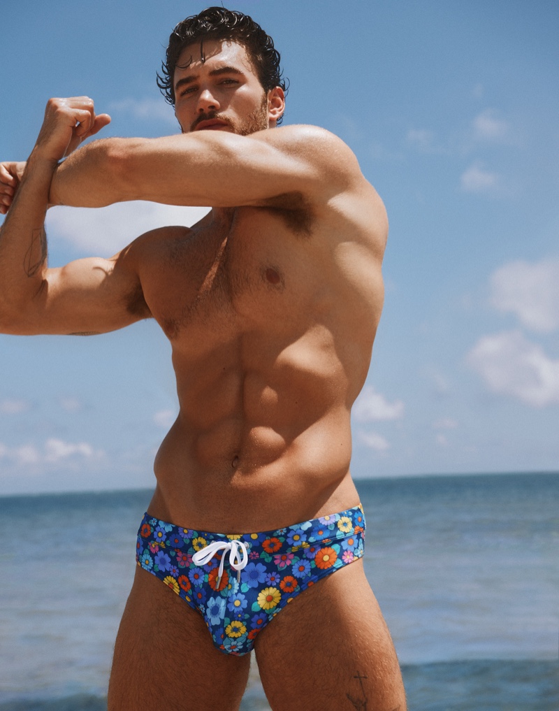 Michael Yerger Shirtless Swimsuit 2(X)IST SWIM Campaign 2022