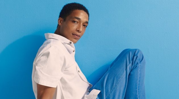 Luke & Philipp Go Summer Casual in New Onia Denim Model Luke Cousins sports Onia's summer shirt and denim pant.