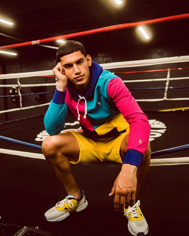 Alexis Chaparro wears a color-blocked look from POLO Ralph Lauren.