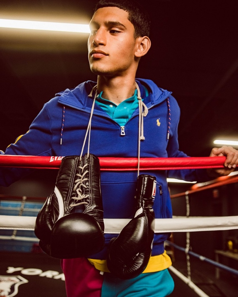 Alexis Chaparro is back in the boxing ring, wearing a look from POLO Ralph Lauren.