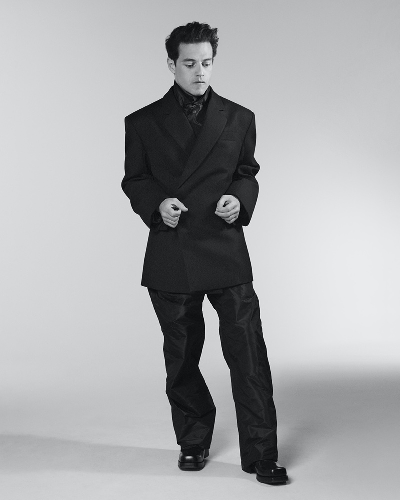 Rami Malek Double-breasted Suit Prada Campaign Men Fall 2022