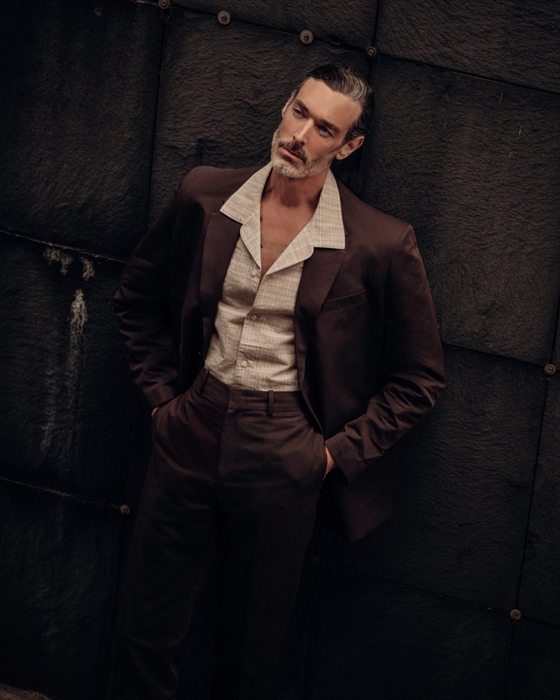 Richard Biedul Model Brown Suit COS Summer 2022 Men