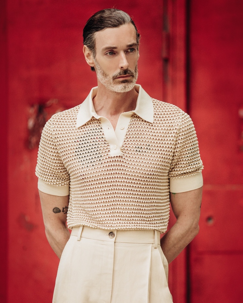 Richard Biedul Model Polo Pleated Trousers COS Summer 2022 Men