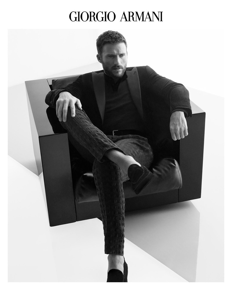 Scott Eastwood Tuxedo Jacket Giorgio Armani Campaign Men Fall Winter 2022