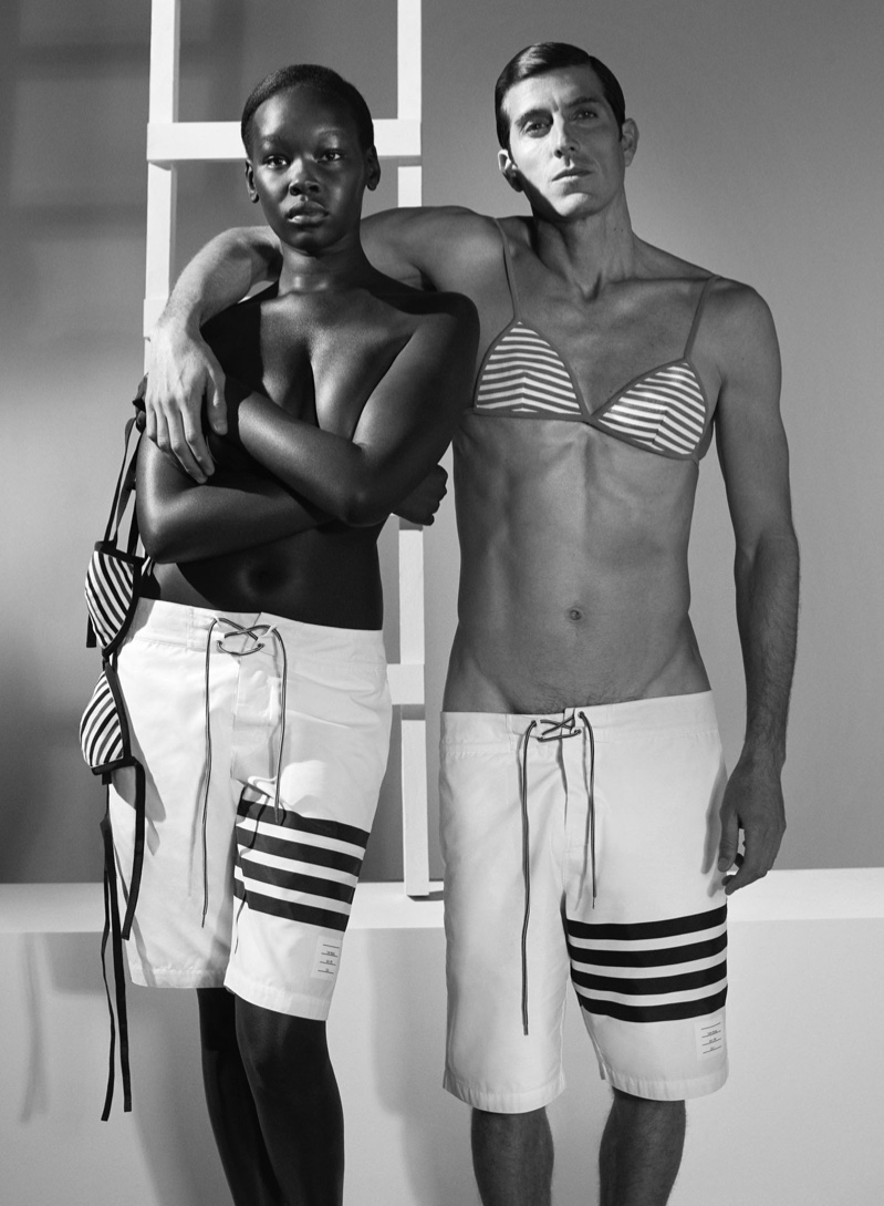 Thom Browne Campaign Swimwear 2022 003 Ajok Daing Juan Heredia Model Thom Browne Swimwear Campaign 2022