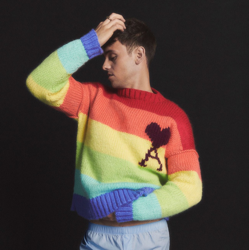 Tom Daley Photo Rainbow Sweater 2022 AMI