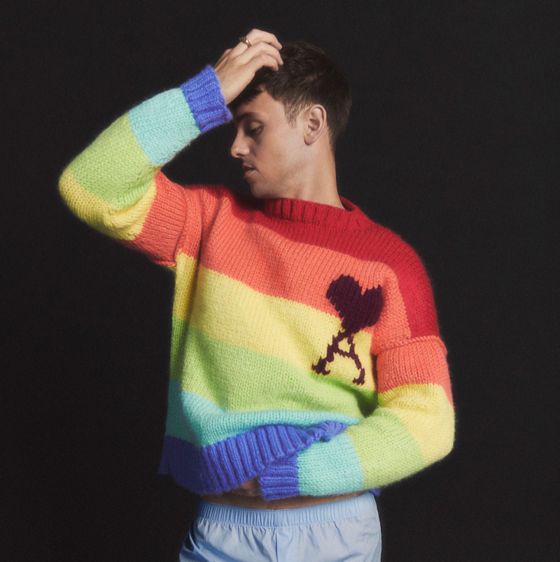 Tom Daley Photo Rainbow Sweater 2022 AMI » Tom Daley Brings a Touch of Pride to AMI Tom Daley Photo Rainbow Sweater 2022 AMI