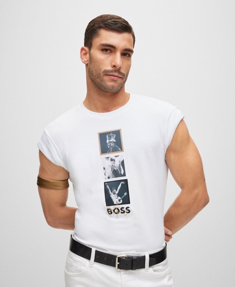BOSS x Freddie Mercury White T-shirt 2022 Paolo Busti Model