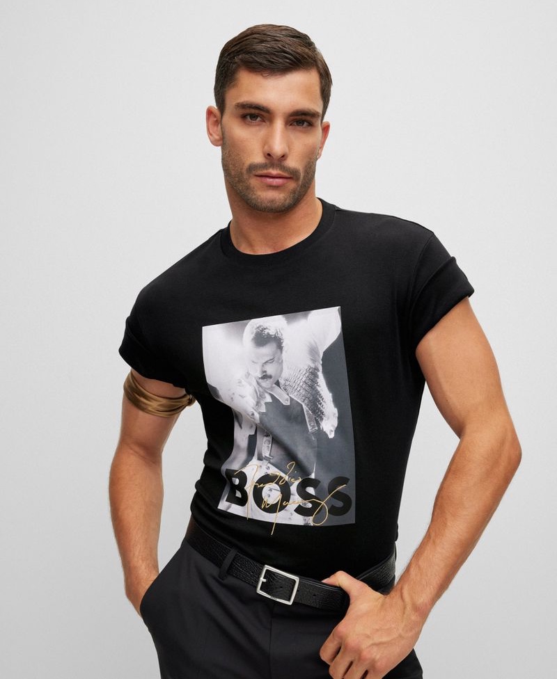 BOSS x Freddie Mercury Collection T-shirt Black 2022 Paolo Busti Model