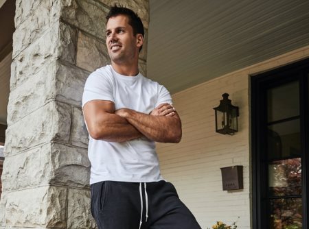 Opting for a comfortable fit, Eric Decker sports Adidas Lite Racer BYD 2.0 sneakers for DSW's back-to-school campaign.