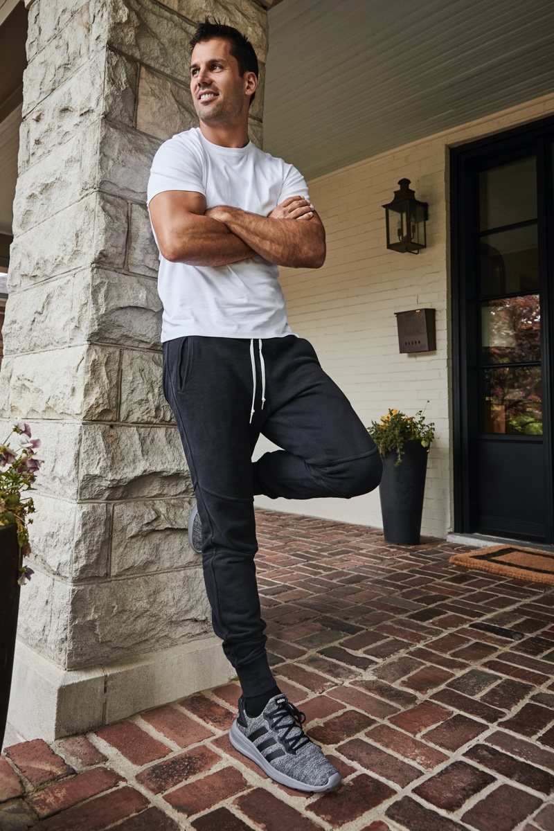 Opting for a comfortable fit, Eric Decker sports Adidas Lite Racer BYD 2.0 sneakers for DSW's back-to-school campaign.