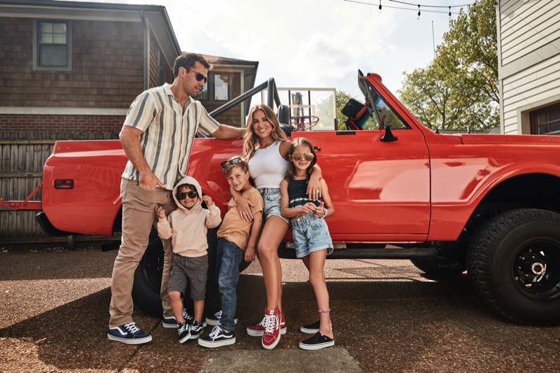 Eric Decker and Jessie James Decker get their family ready for the return to school in DSW's Back-to-school campaign. 