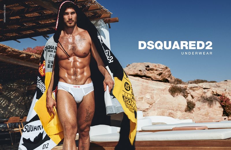 Michael Yerger Model Shirtless Underwear Dsquared2 Campaign Summer 2022