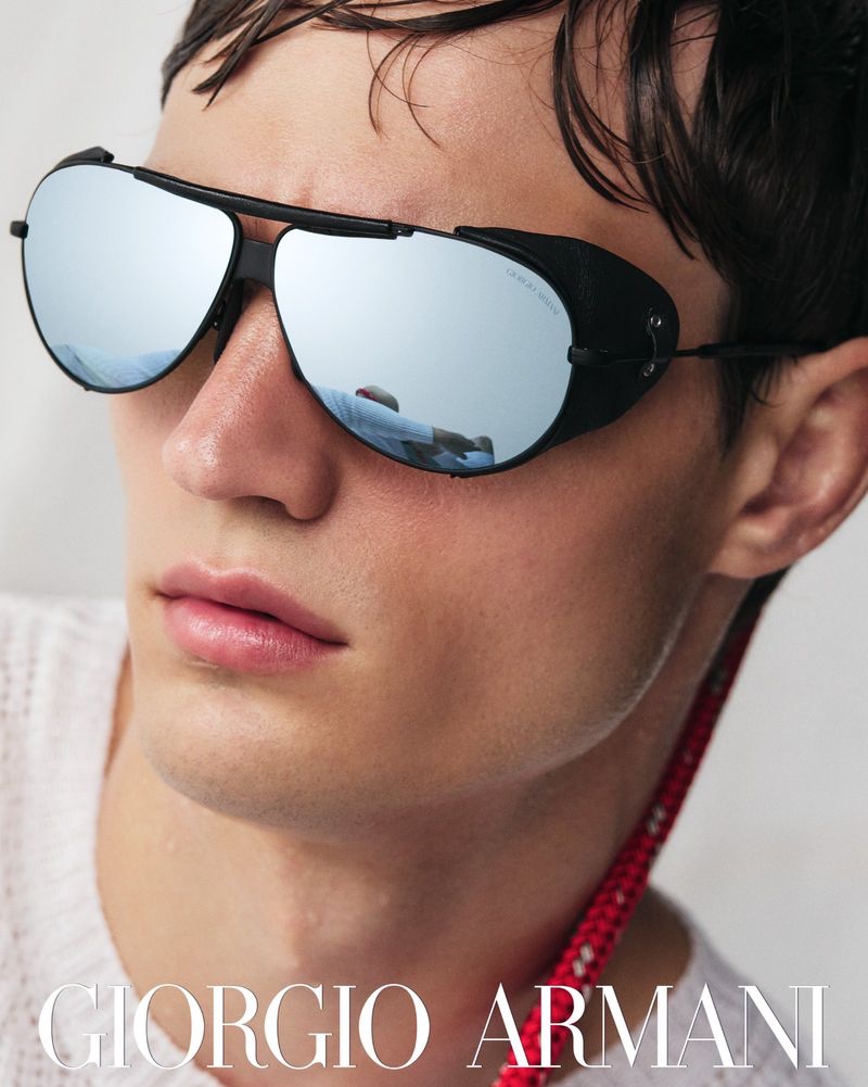 Julian Schneyder Model Sunglasses Giorgio Armani Vela Campaign Summer 2022