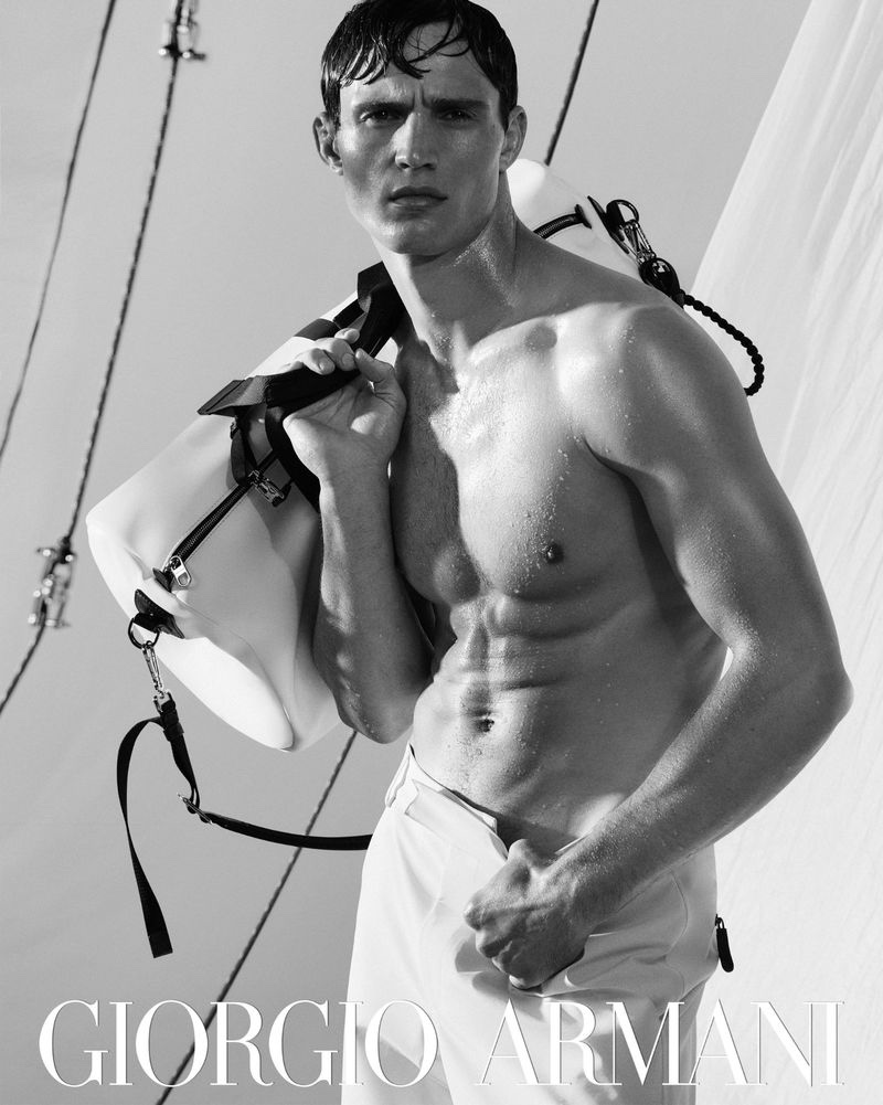Julian Schneyder Model Shirtless Black-and-white Photography Giorgio Armani Vela Campaign Summer 2022