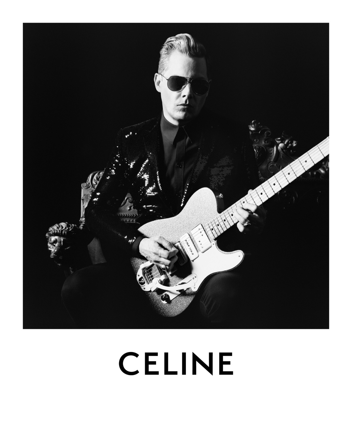 Jack White Sequined Jacket Celine Campaign 2022