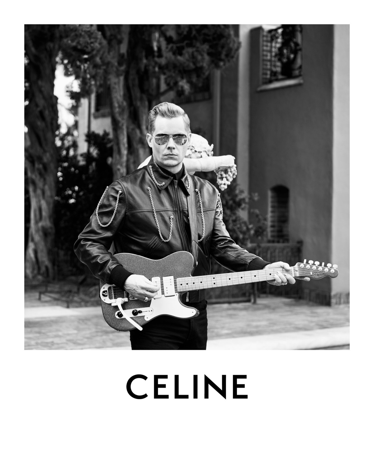 Jack White Leather Jacket Guitar Sunglasses Celine Campaign 2022