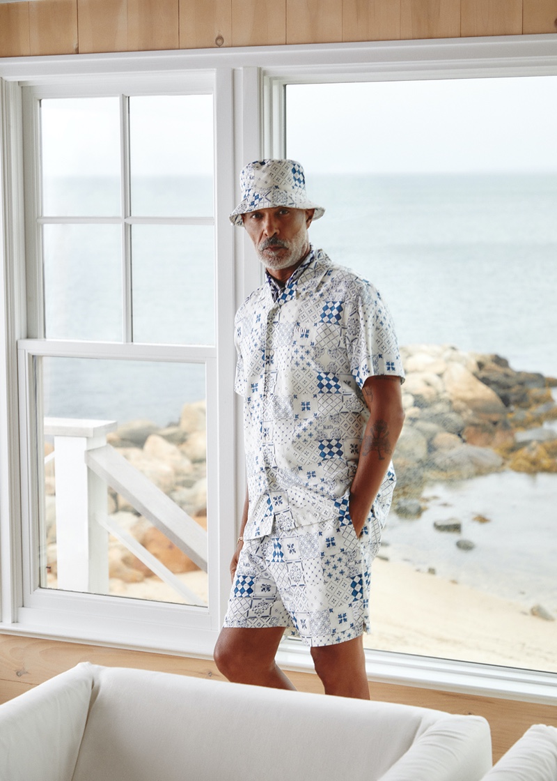 Lono Brazil Model Kith Summer 2 Collection Men Azulejo Tile Print Shirt Shorts Bucket Hat