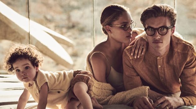 Lucky Blue Smith & Family Head to Joshua Tree for Oliver Peoples Campaign Lucky Blue Smith Model Daughter Rumble Honey Wife Nara Aziza Pellman 2022 Oliver Peoples Campaign