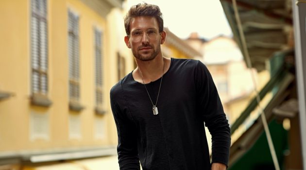 How to Style Silver Jewelry This Summer Male Model Necklace Watch Black Shirt
