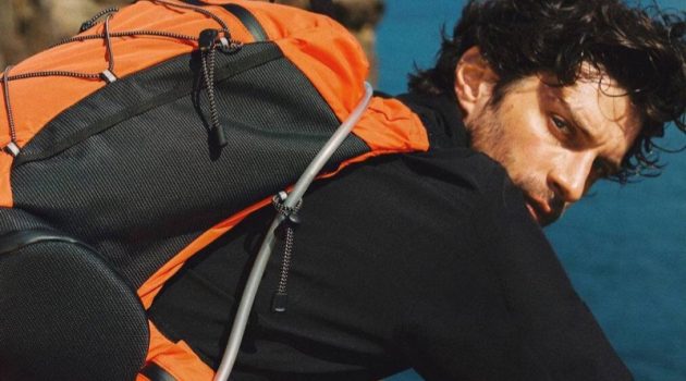 Matthew Bell Gets Active in Mango Man Improved Matthew Bell Model Mango Man Improved Collection 2022 Hiking Backpack