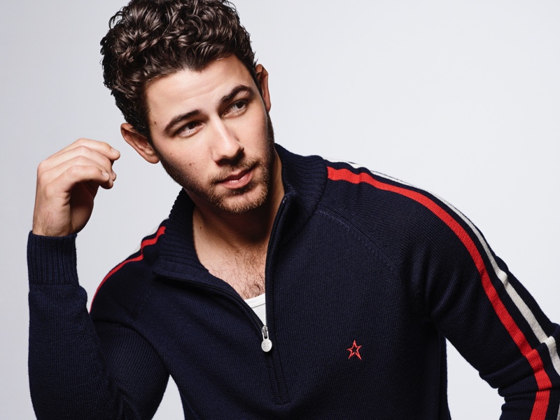 Nick Jonas Navy Knit Pullover 2022 Perfect Moment