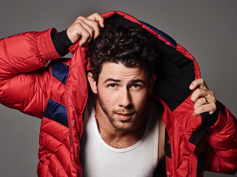 Nick Jonas Red Puffer Jacket 2022 Perfect Moment