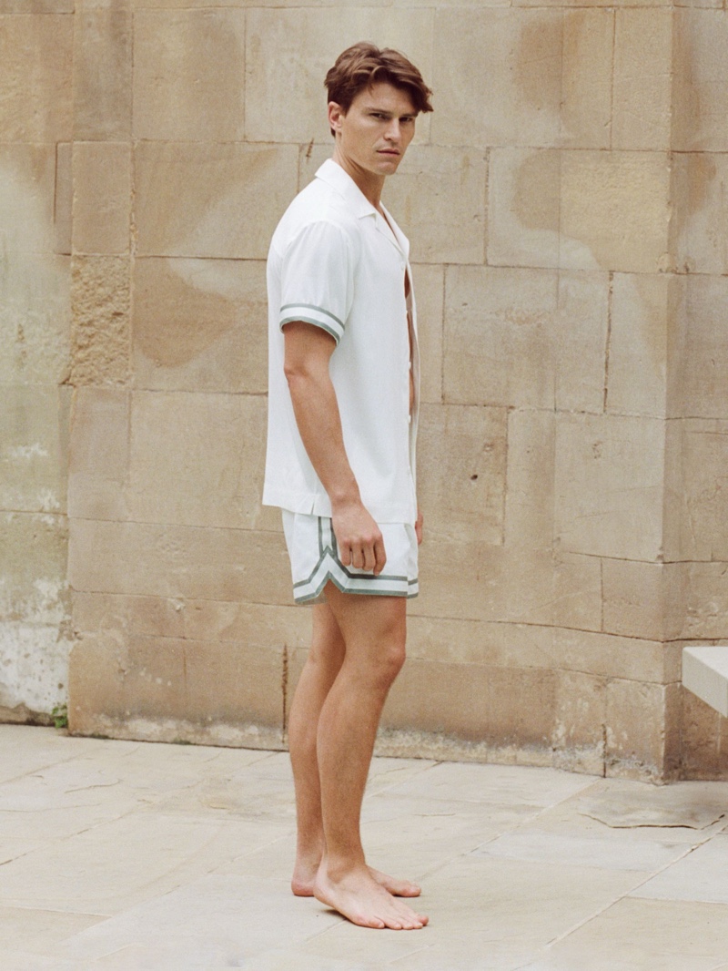 Oliver Cheshire Model Ivory Shirt Shorts REISS x CHÉ Collection 2022