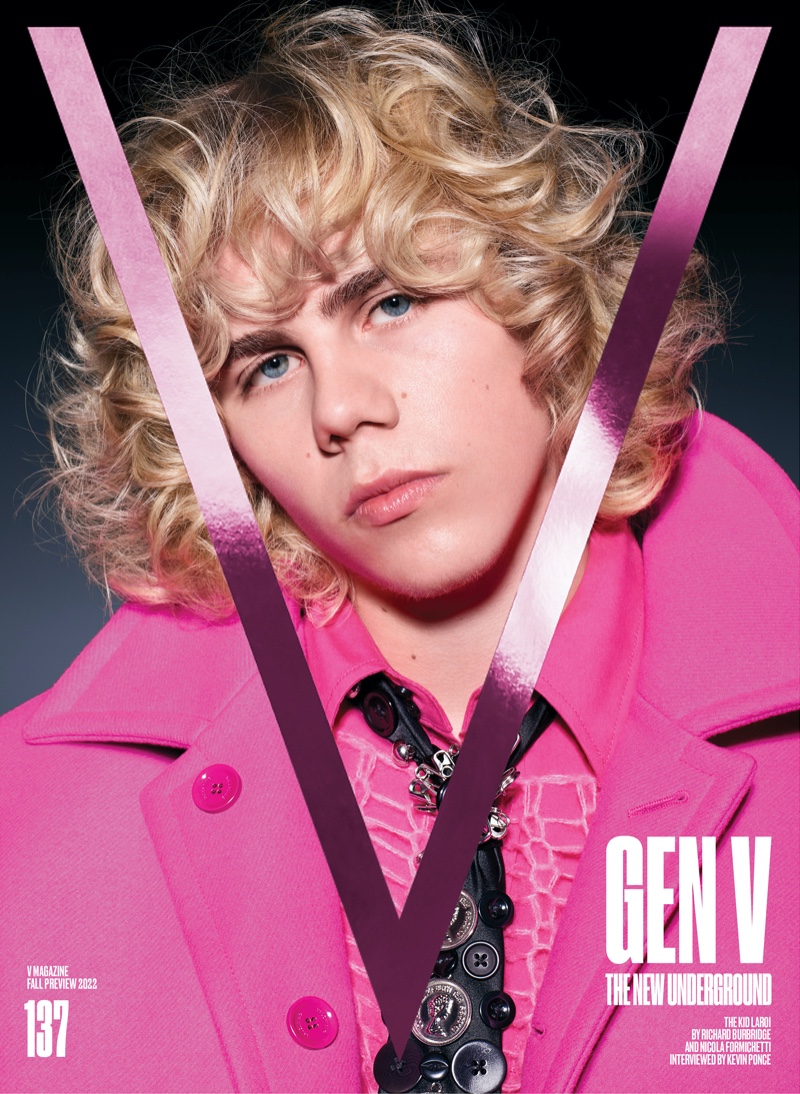 The Kid LAROI 2022 V Magazine Cover Pink Coat » Evan Mock & The Kid LAROI Cover V Magazine Gen V Issue The Kid LAROI 2022 V Magazine Cover Pink Coat