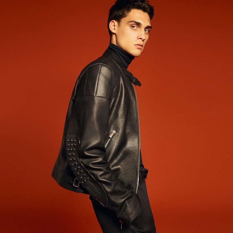Ludwig Wilsdorff Model Leather Jacket Tod's Campaign Pre-fall 2022 Men