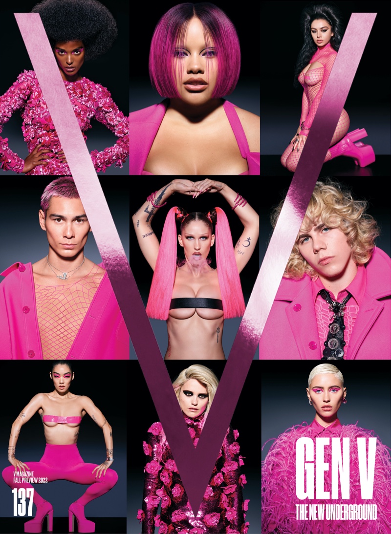 V Magazine Gen V Cover Malika Louback, Shygirl, Charli XCX, Evan Mock, Eartheater, The Kid LAROI, Rina Sawayama, Sky Ferreira, Iris Law