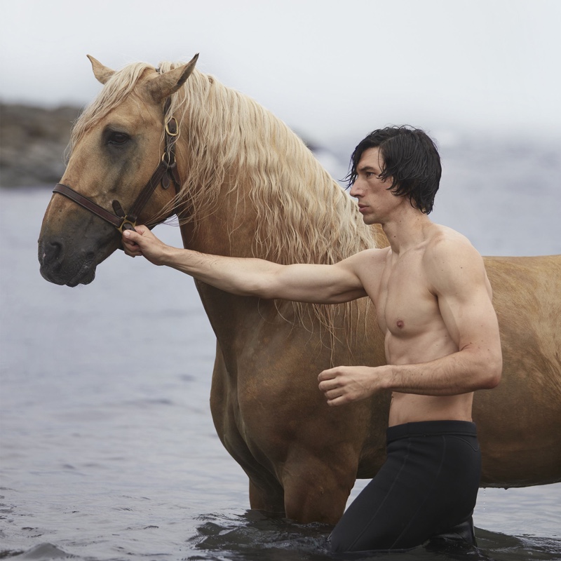 Adam Driver Shirtless Burberry Campaign 2022 Hero Eau de Parfum