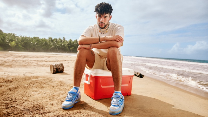 Bad Bunny adidas Originals Forum Baby Blue Sneakers Beach Cooler 2022