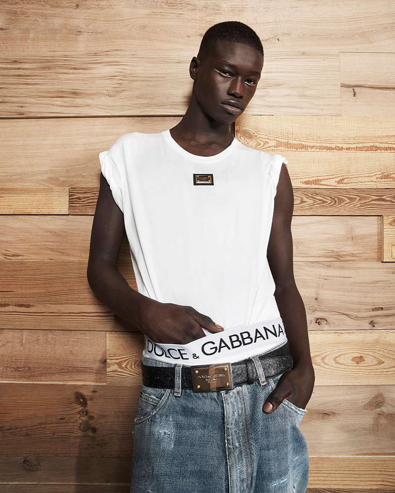 Cheikh Diakhate Model Dolce & Gabbana Men Denim Fall 2022