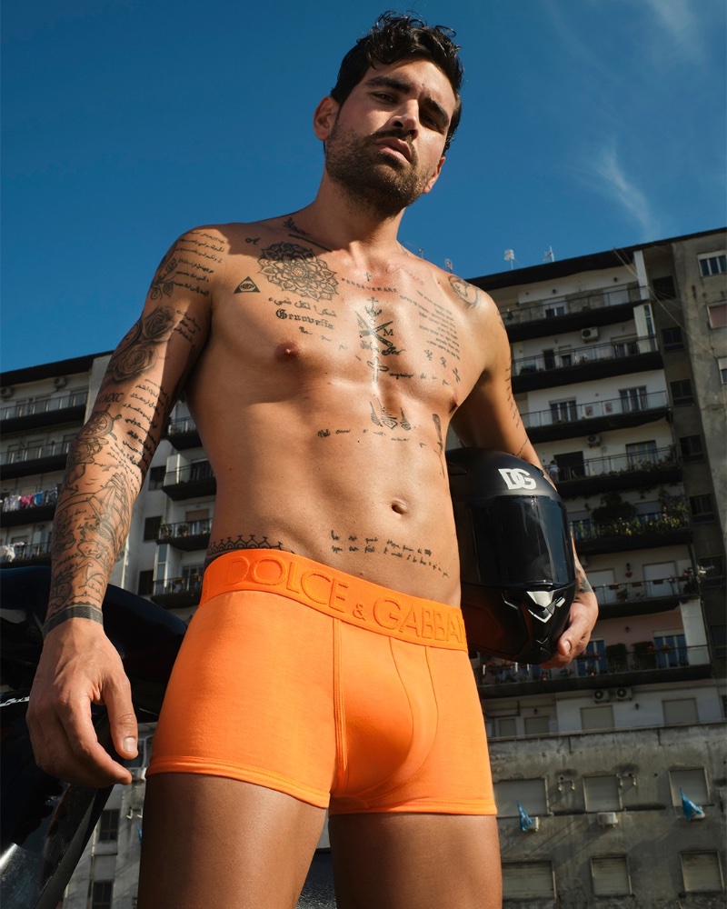 Dolce & Gabbana Underwear Campaign Men Emanuele Antonio Panico Model Shirtless