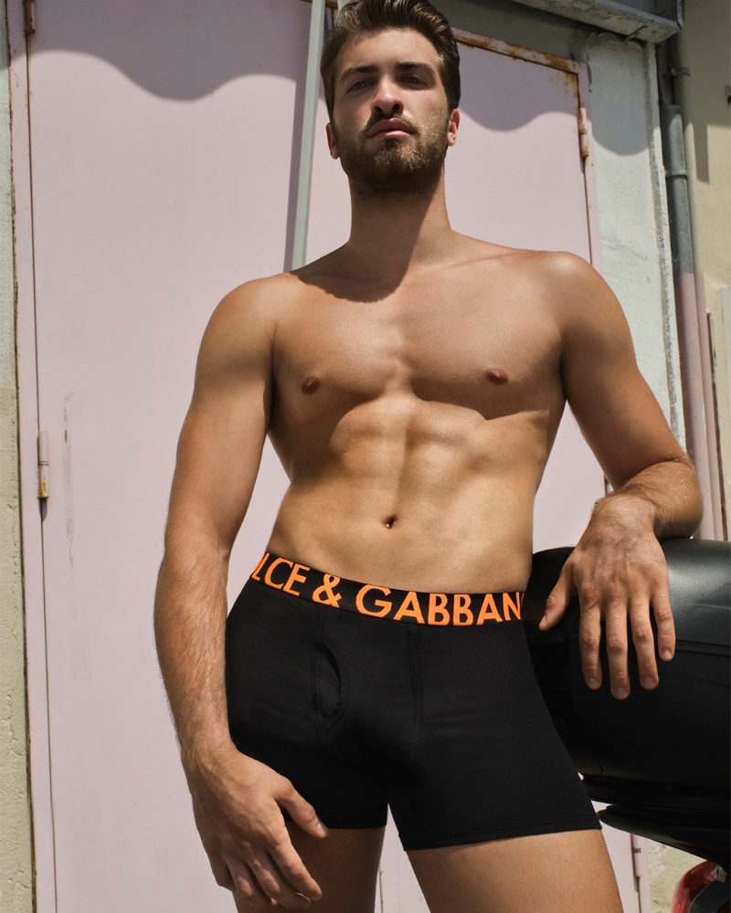 Dolce & Gabbana Underwear Campaign Men 2022 Michele Gaudino Model Shirtless