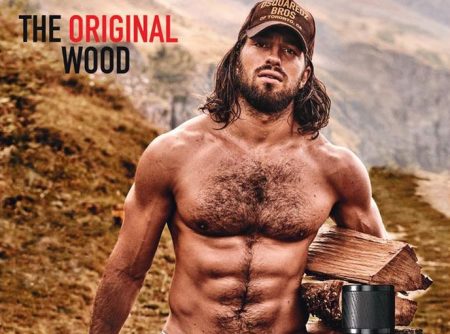 Alvise Rigo Embodies Rugged Dsquared2 in Original Wood Fragrance Campaign