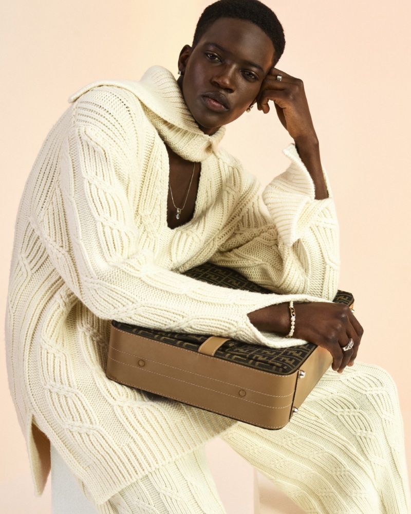Limamu Mbaye Model Fendi Campaign Men Fall 2022 Knitwear