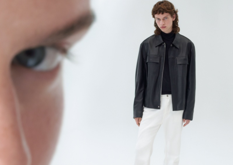 Filippa K Campaign Men Fall 2022 Leather Jacket Cosmo Caspers Model