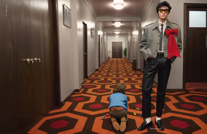 Gucci Exquisite Campaign Fall 2022 Men The Shining David Ge Model » Gucci Invades the World of Stanley Kubrick Gucci Exquisite Campaign Fall 2022 Men The Shining David Ge Model