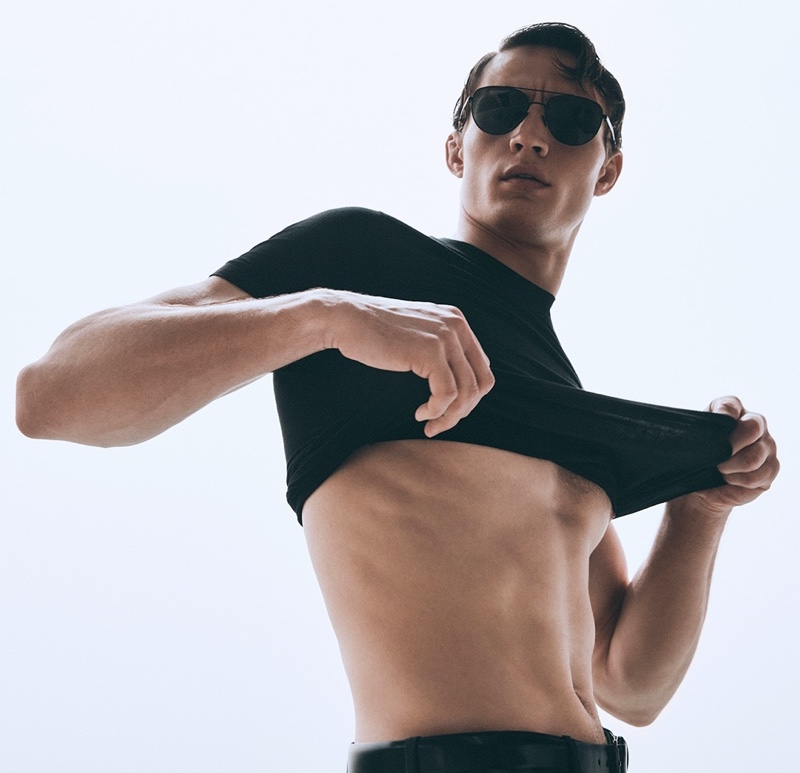 Julian Schneyder Model Shirtless Sunglasses Giorgio Armani Campaign Fall 2022