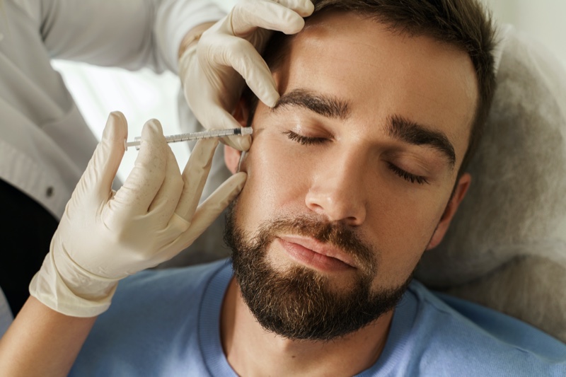 Man Getting Botox Face