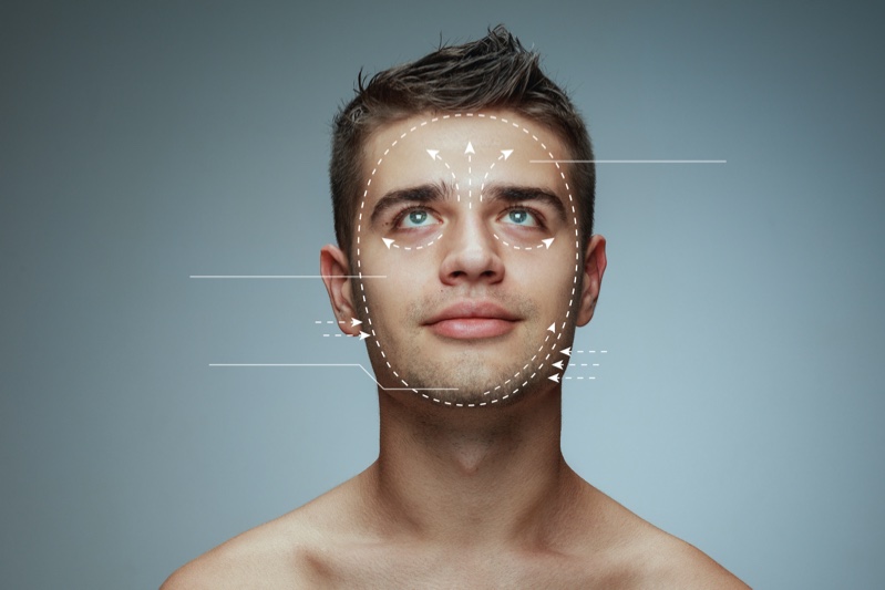 Man Lines Face Plastic Surgery Concept