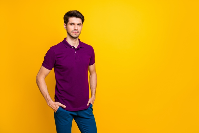 Mens Smart Style Purple Polo Shirt