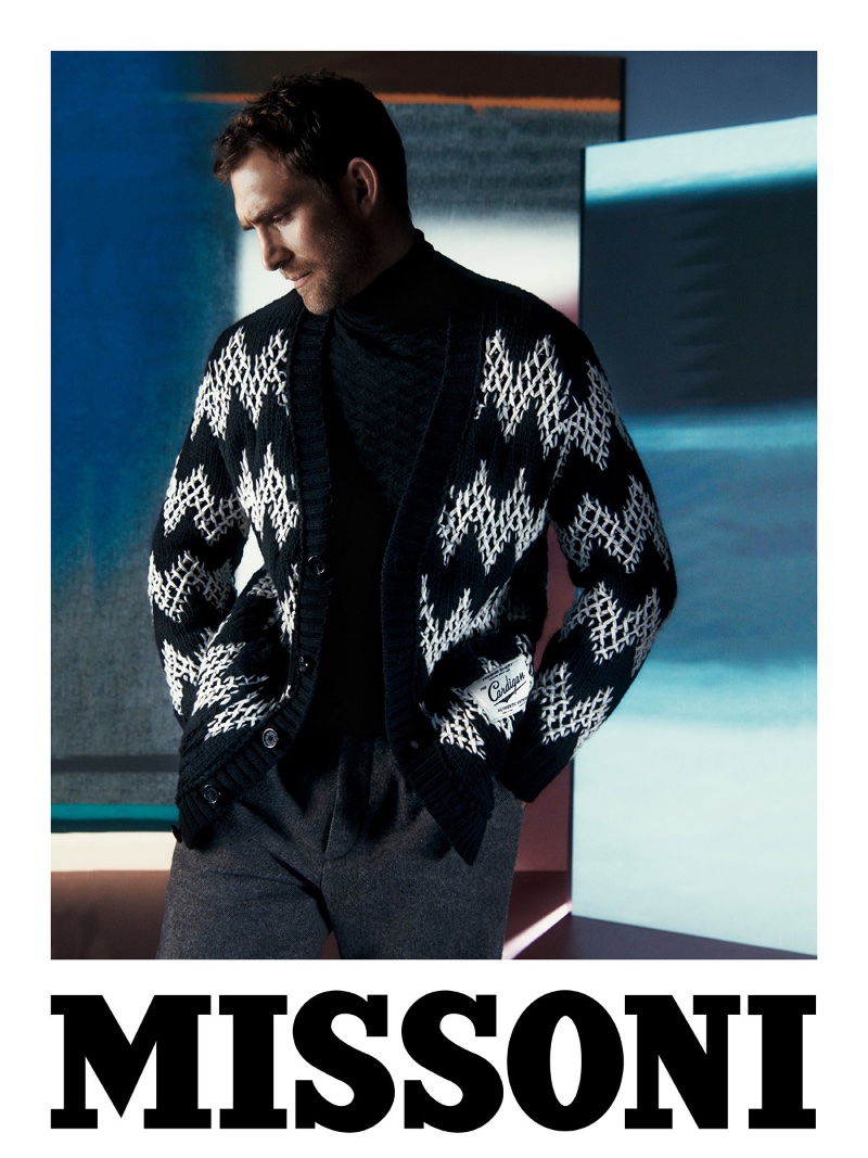 Missoni Campaign Fall 2022 Men Will Chalker British Model Cardigan Sweater