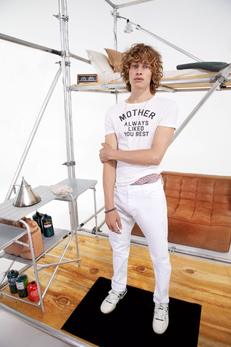 MOTHER Denim Fall 2022 Men Arthur Kelso Model White Jeans