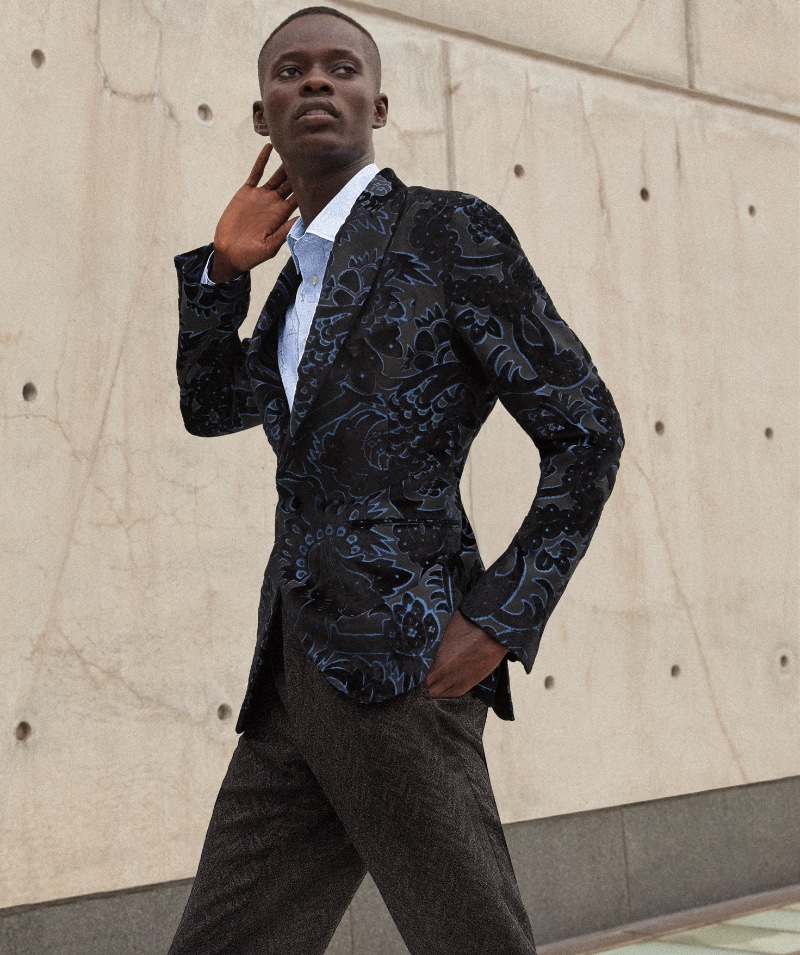 Neiman Marcus Campaign Men Fall 2022 Etro Serigne Lam Model