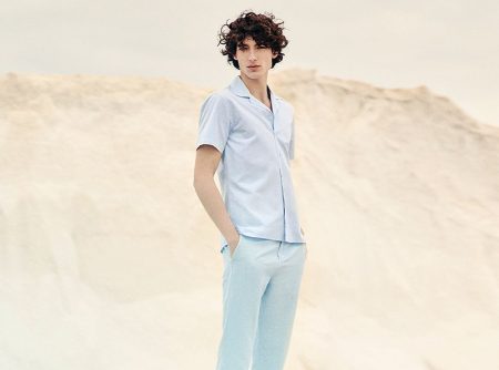 Mario Lopez Model Blue Clothes Style Summer 2022 Orlebar Brown Men
