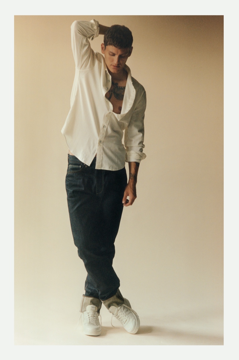 Mikkel Jensen Model Rag & Bone Icons Collection Fall 2022 Shirt Denim